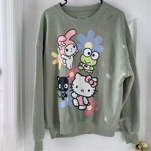 Sanrio Hello Kitty and friends green crewneck sweatshirt Sz M
